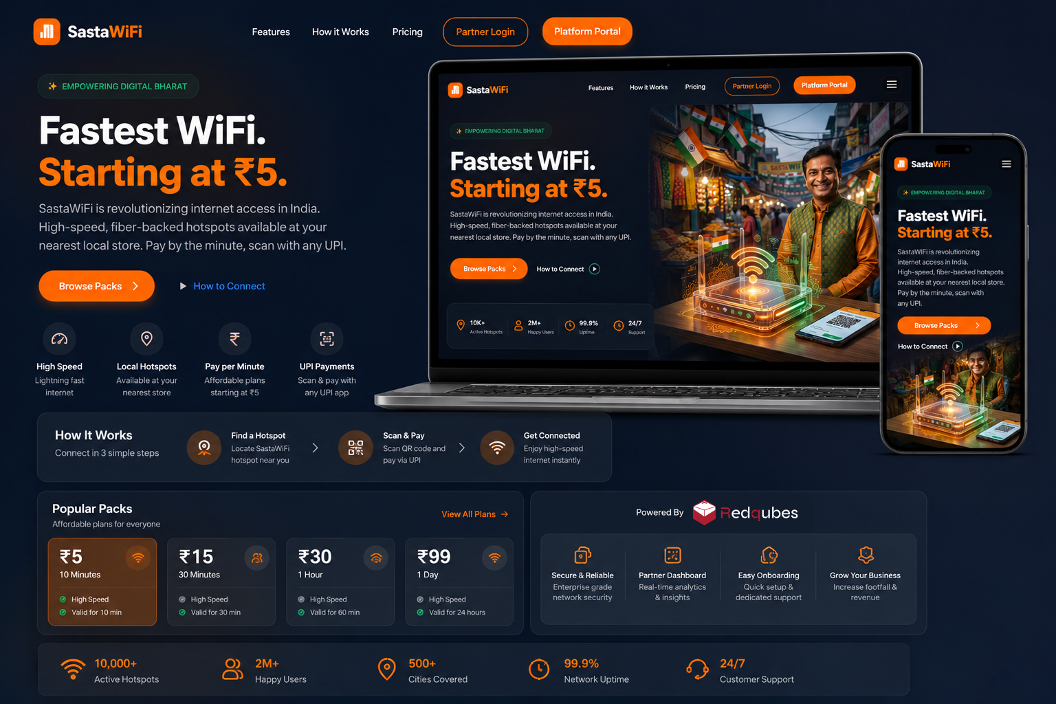 SastaWiFi — Pay-Per-Hour WiFi Access & Hotspot Management Platform